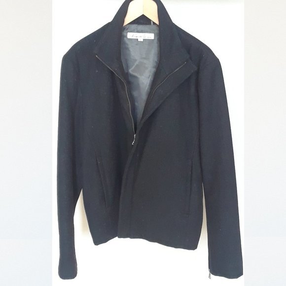 Kenneth Cole. Wool Zip-Up Wool Jacket. Grey. Large - Picture 15 of 15